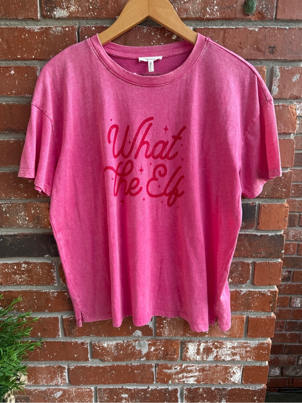 Maurices Pink “What the Elf” Graphic Tee